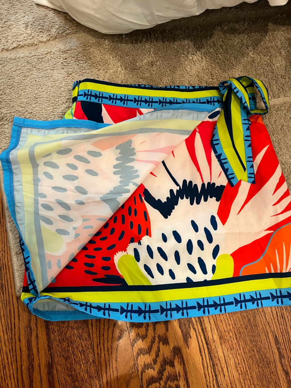 SHEIN Bright Multicolor Tropical Print Mini Skirt - Picture 3 of 6